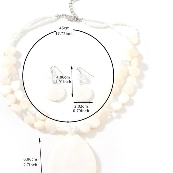 Big Teardrop Pendant Necklaces for Women Colorful Beaded Necklaces Statement Set - Picture 6 of 7